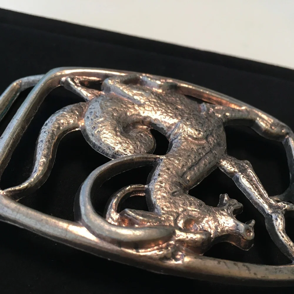Vintage Brass Dragon Belt Buckle